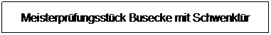 Textfeld: Meisterprfungsstck Busecke mit Schwenktr
